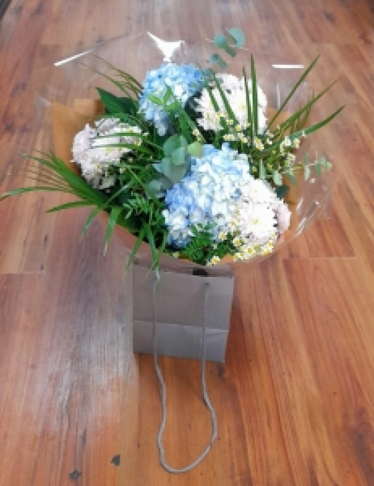 Pastel Blue Hydrangea Bouquet