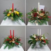 Christmas Table Candle Arrangement